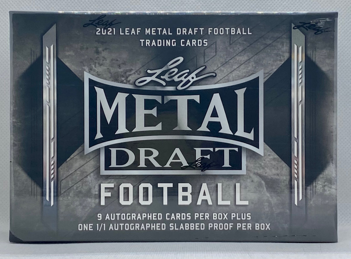 2021 Leaf Metal Draft Football Hobby Jumbo Hit Draft 1 Bulldog