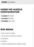 2020 Panini Prizm No Huddle Football Hobby Box (11/30 Release)
